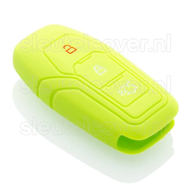 Autosleutel Hoesje geschikt voor Ford - SleutelCover - Silicone Autosleutel Cover - Sleutelhoesje Lime groen