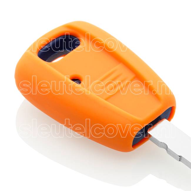 Autosleutel Hoesje geschikt voor Fiat - SleutelCover - Silicone Autosleutel Cover - Sleutelhoesje Oranje