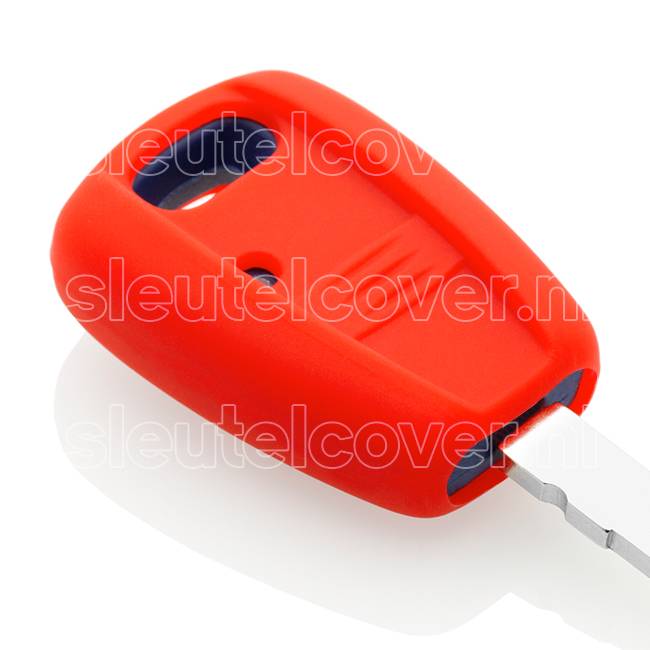 Autosleutel Hoesje geschikt voor Fiat - SleutelCover - Silicone Autosleutel Cover - Sleutelhoesje Rood