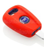 Autosleutel Hoesje geschikt voor Fiat - SleutelCover - Silicone Autosleutel Cover - Sleutelhoesje Rood