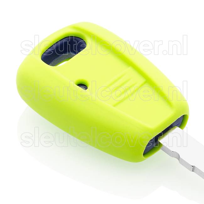 Autosleutel Hoesje geschikt voor Fiat - SleutelCover - Silicone Autosleutel Cover - Sleutelhoesje Lime groen