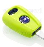 Autosleutel Hoesje geschikt voor Fiat - SleutelCover - Silicone Autosleutel Cover - Sleutelhoesje Lime groen