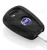 Autosleutel Hoesje geschikt voor Fiat - SleutelCover - Silicone Autosleutel Cover - Sleutelhoesje Zwart