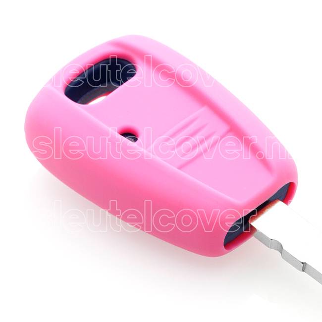 Autosleutel Hoesje geschikt voor Fiat - SleutelCover - Silicone Autosleutel Cover - Sleutelhoesje Roze