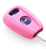 Autosleutel Hoesje geschikt voor Fiat - SleutelCover - Silicone Autosleutel Cover - Sleutelhoesje Roze