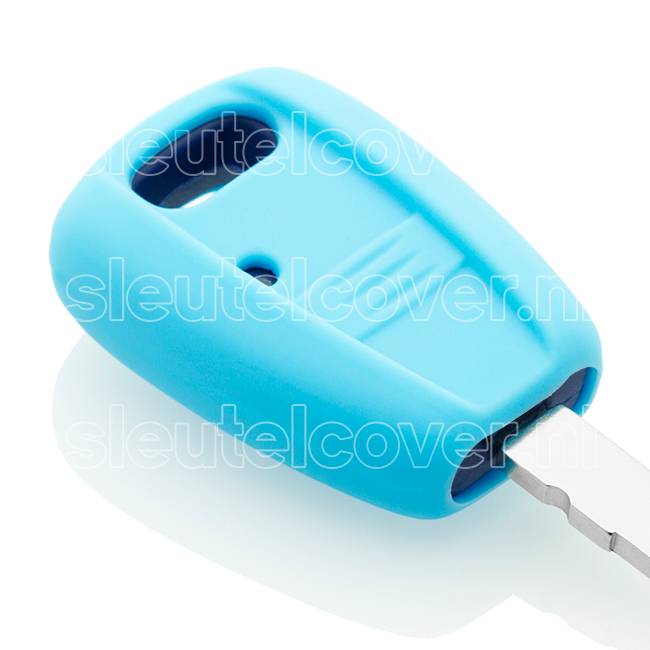 Autosleutel Hoesje geschikt voor Fiat - SleutelCover - Silicone Autosleutel Cover - Sleutelhoesje Lichtblauw