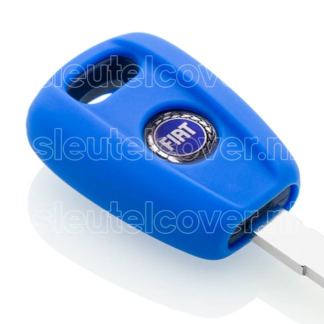 Autosleutel Hoesje geschikt voor Fiat - SleutelCover - Silicone Autosleutel Cover - Sleutelhoesje Blauw