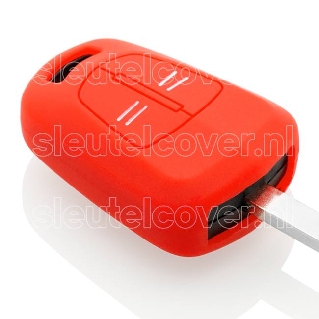 Autosleutel Hoesje geschikt voor Opel - SleutelCover - Silicone Autosleutel Cover - Sleutelhoesje Rood