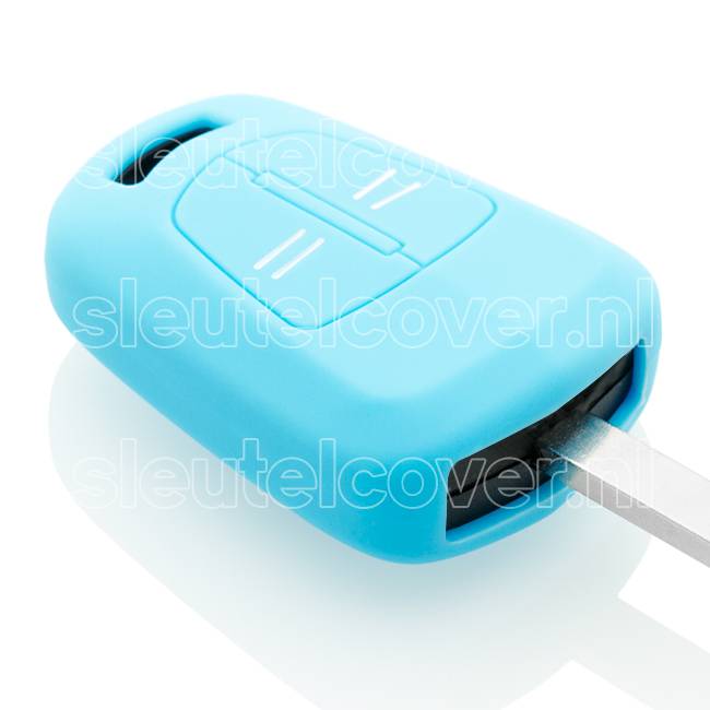 Autosleutel Hoesje geschikt voor Opel - SleutelCover - Silicone Autosleutel Cover - Sleutelhoesje Lichtblauw