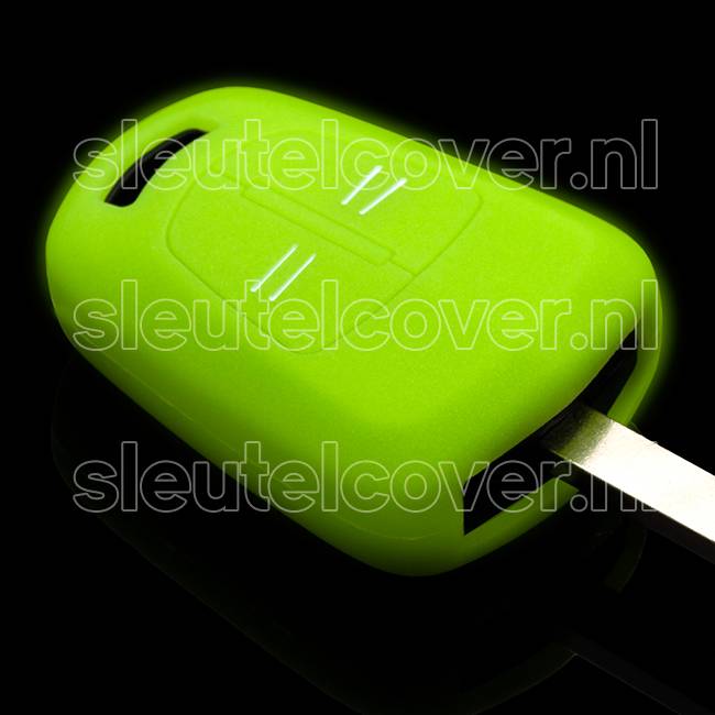 Autosleutel Hoesje geschikt voor Opel - SleutelCover - Silicone Autosleutel Cover - Sleutelhoesje Glow in the dark / Lichtgevend