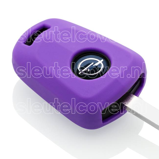 Autosleutel Hoesje geschikt voor Opel - SleutelCover - Silicone Autosleutel Cover - Sleutelhoesje Paars