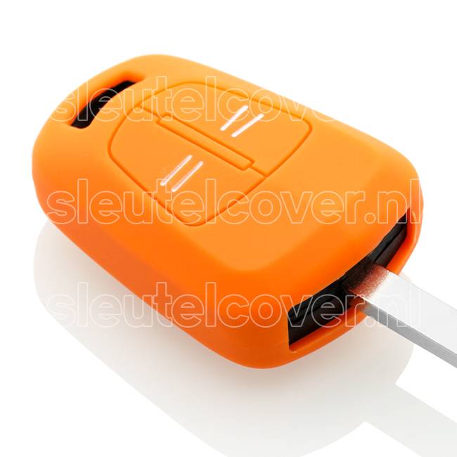 Autosleutel Hoesje geschikt voor Opel - SleutelCover - Silicone Autosleutel Cover - Sleutelhoesje Oranje