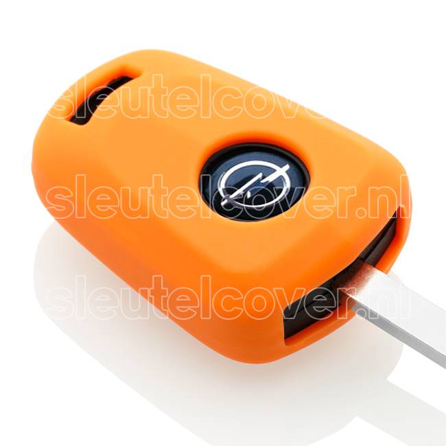 Autosleutel Hoesje geschikt voor Opel - SleutelCover - Silicone Autosleutel Cover - Sleutelhoesje Oranje