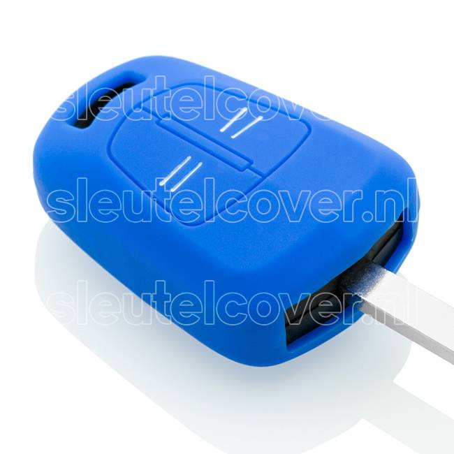 Autosleutel Hoesje geschikt voor Opel - SleutelCover - Silicone Autosleutel Cover - Sleutelhoesje Blauw