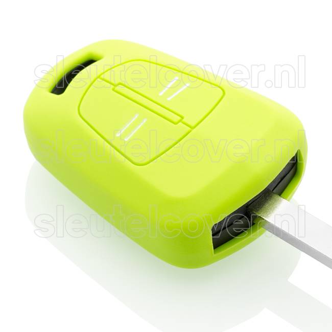 Autosleutel Hoesje geschikt voor Opel - SleutelCover - Silicone Autosleutel Cover - Sleutelhoesje Lime groen