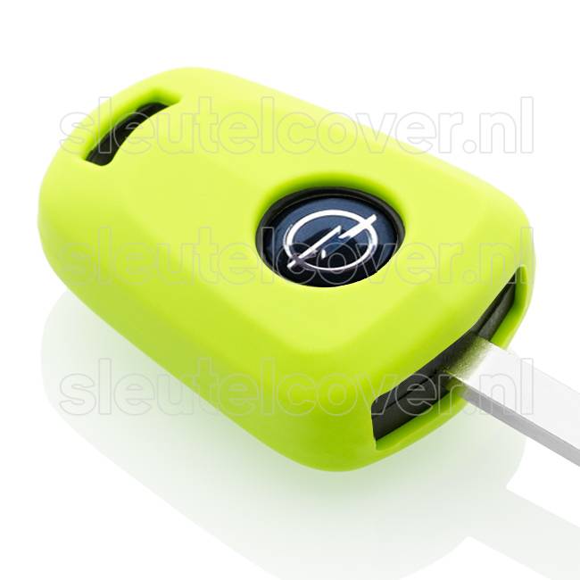 Autosleutel Hoesje geschikt voor Opel - SleutelCover - Silicone Autosleutel Cover - Sleutelhoesje Lime groen