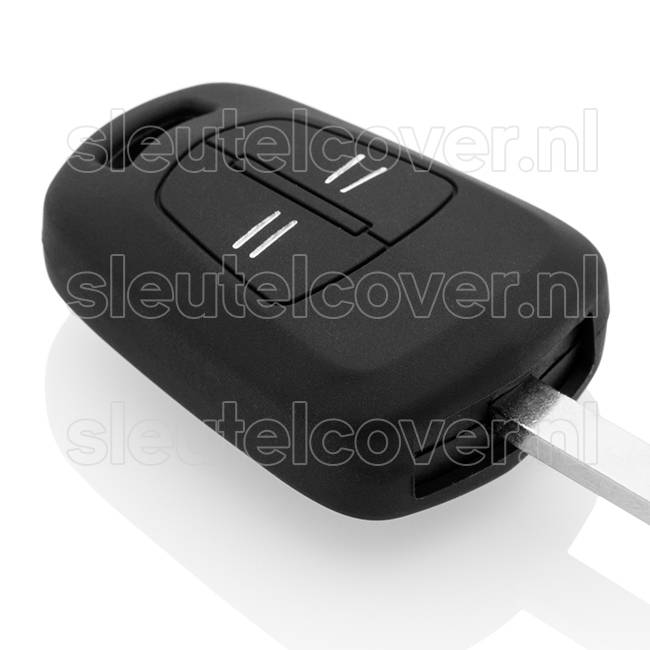 Autosleutel Hoesje geschikt voor Opel - SleutelCover - Silicone Autosleutel Cover - Sleutelhoesje Zwart