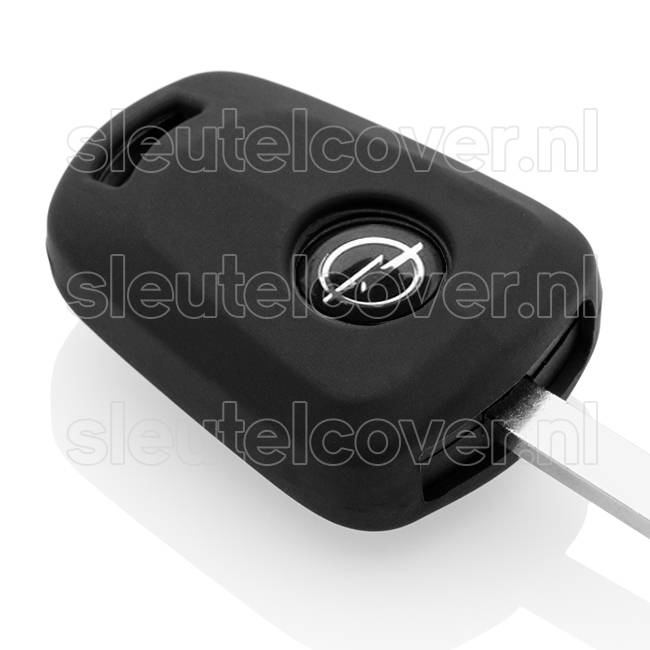 Autosleutel Hoesje geschikt voor Opel - SleutelCover - Silicone Autosleutel Cover - Sleutelhoesje Zwart