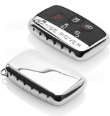 Autosleutel Hoesje geschikt voor Range Rover - SleutelCover - TPU Autosleutel Cover - Sleutelhoesje Chrome / Hoogglans Zilver