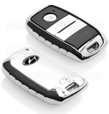 Autosleutel Hoesje geschikt voor Hyundai - SleutelCover - TPU Autosleutel Cover - Sleutelhoesje Chrome / Hoogglans Zilver