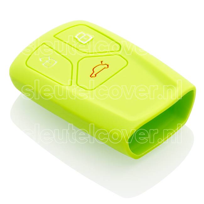 Autosleutel Hoesje geschikt voor Audi - SleutelCover - Silicone Autosleutel Cover - Sleutelhoesje Lime groen