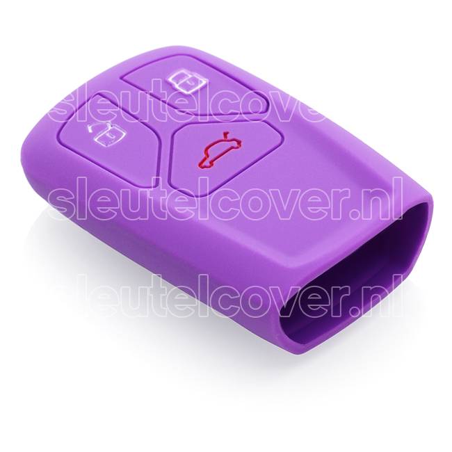 Autosleutel Hoesje geschikt voor Audi - SleutelCover - Silicone Autosleutel Cover - Sleutelhoesje Paars