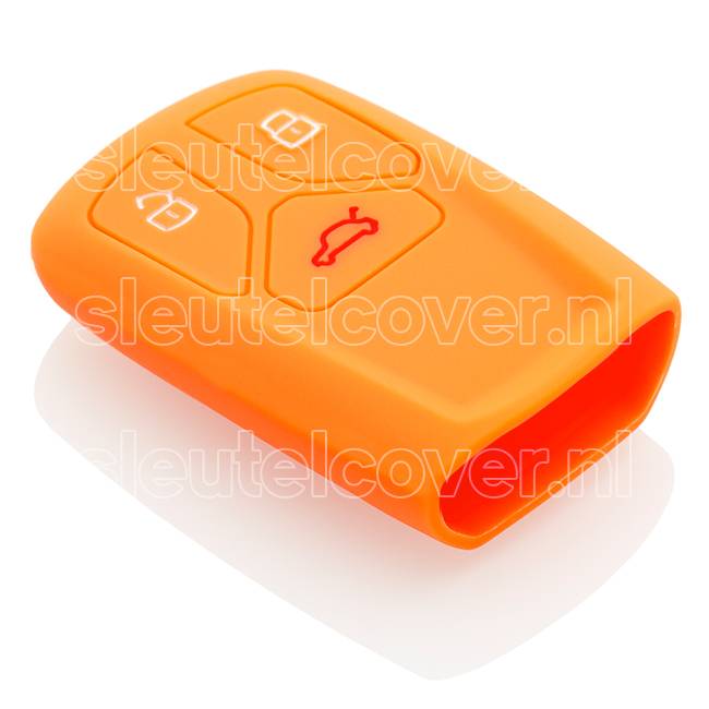 Autosleutel Hoesje geschikt voor Audi - SleutelCover - Silicone Autosleutel Cover - Sleutelhoesje Oranje