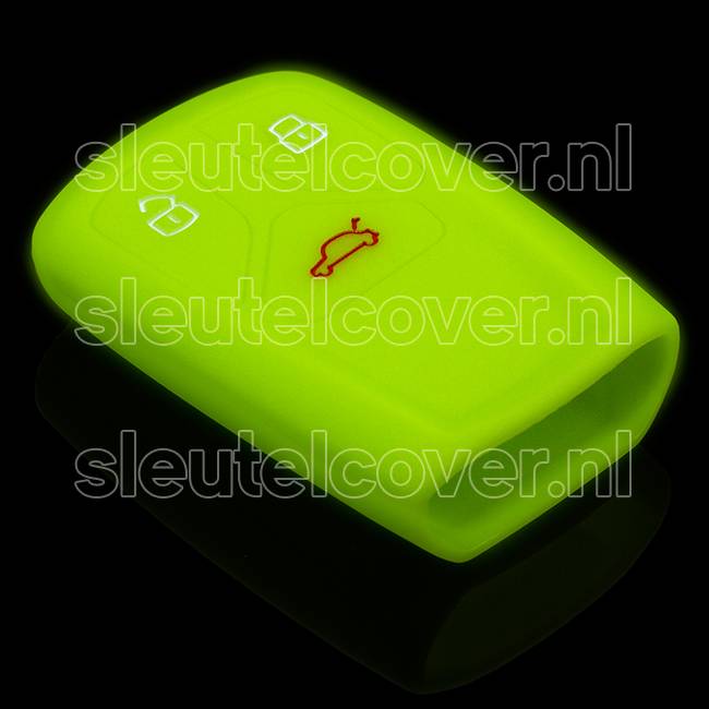 Autosleutel Hoesje geschikt voor Audi - SleutelCover - Silicone Autosleutel Cover - Sleutelhoesje Glow in the dark / Lichtgevend