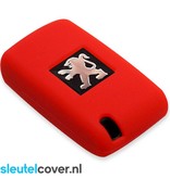 Autosleutel Hoesje geschikt voor Peugeot - SleutelCover - Silicone Autosleutel Cover - Sleutelhoesje Rood