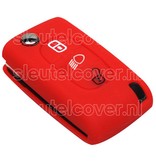 Autosleutel Hoesje geschikt voor Peugeot - SleutelCover - Silicone Autosleutel Cover - Sleutelhoesje Rood