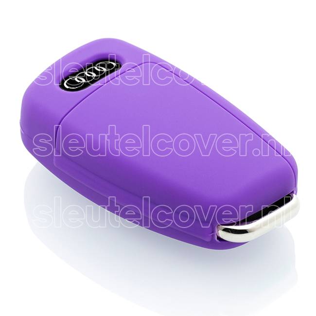 Autosleutel Hoesje geschikt voor Audi - SleutelCover - Silicone Autosleutel Cover - Sleutelhoesje Paars