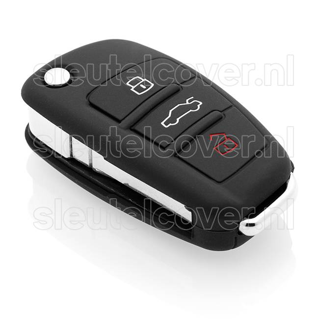 Autosleutel Hoesje geschikt voor Audi - SleutelCover - Silicone Autosleutel Cover - Sleutelhoesje Zwart