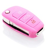 Autosleutel Hoesje geschikt voor Audi - SleutelCover - Silicone Autosleutel Cover - Sleutelhoesje Roze