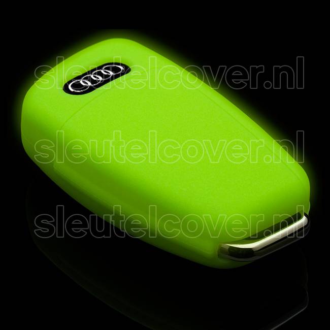 Autosleutel Hoesje geschikt voor Audi - SleutelCover - Silicone Autosleutel Cover - Sleutelhoesje Glow in the dark / Lichtgevend