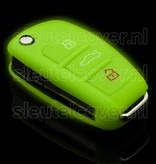 Autosleutel Hoesje geschikt voor Audi - SleutelCover - Silicone Autosleutel Cover - Sleutelhoesje Glow in the dark / Lichtgevend