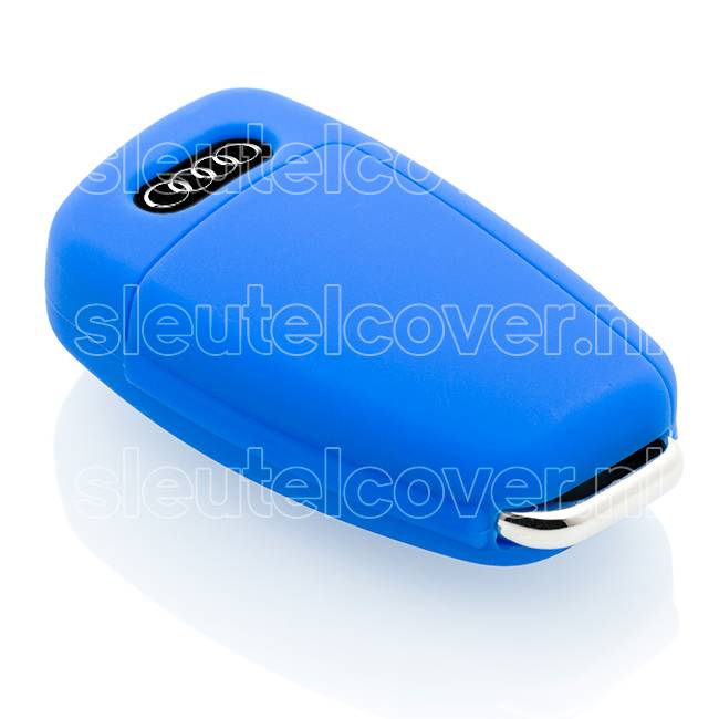 Autosleutel Hoesje geschikt voor Audi - SleutelCover - Silicone Autosleutel Cover - Sleutelhoesje Blauw