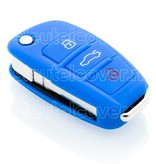 Autosleutel Hoesje geschikt voor Audi - SleutelCover - Silicone Autosleutel Cover - Sleutelhoesje Blauw