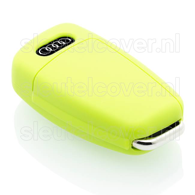 Autosleutel Hoesje geschikt voor Audi - SleutelCover - Silicone Autosleutel Cover - Sleutelhoesje Lime groen