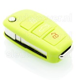 Autosleutel Hoesje geschikt voor Audi - SleutelCover - Silicone Autosleutel Cover - Sleutelhoesje Lime groen