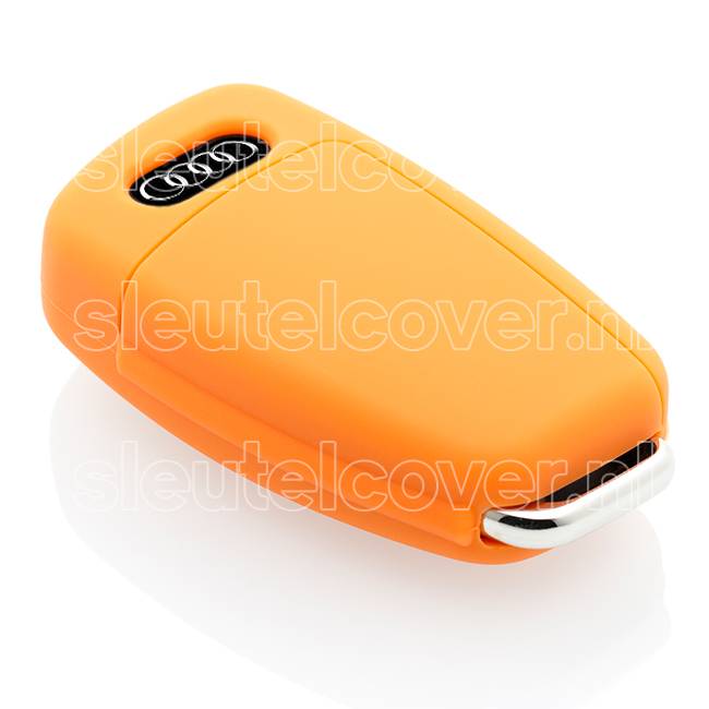 Autosleutel Hoesje geschikt voor Audi - SleutelCover - Silicone Autosleutel Cover - Sleutelhoesje Oranje