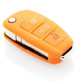 Autosleutel Hoesje geschikt voor Audi - SleutelCover - Silicone Autosleutel Cover - Sleutelhoesje Oranje