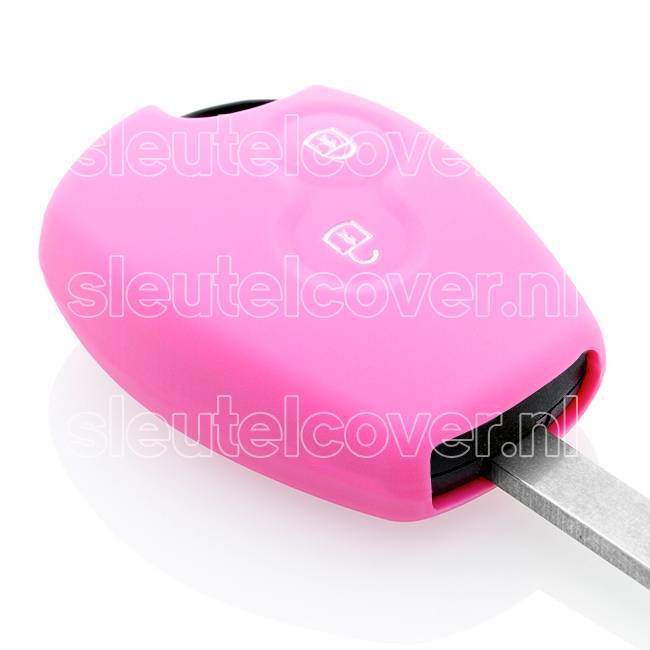 Autosleutel Hoesje geschikt voor Dacia - SleutelCover - Silicone Autosleutel Cover - Sleutelhoesje Roze