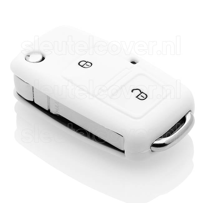 Autosleutel Hoesje geschikt voor Audi - SleutelCover - Silicone Autosleutel Cover - Sleutelhoesje Wit