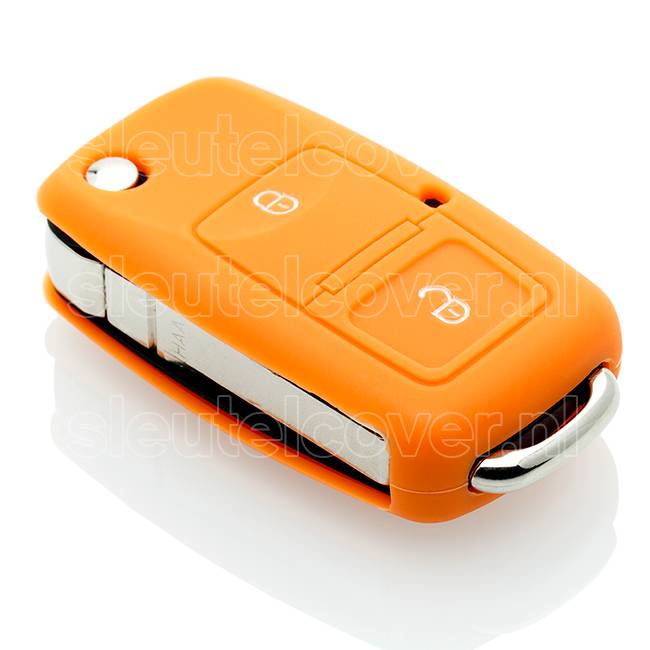 Autosleutel Hoesje geschikt voor Audi - SleutelCover - Silicone Autosleutel Cover - Sleutelhoesje Oranje