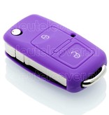 Autosleutel Hoesje geschikt voor Volkswagen / VW - SleutelCover - Silicone Autosleutel Cover - Sleutelhoesje Paars