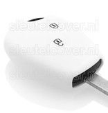 Autosleutel Hoesje geschikt voor Dacia - SleutelCover - Silicone Autosleutel Cover - Sleutelhoesje Wit