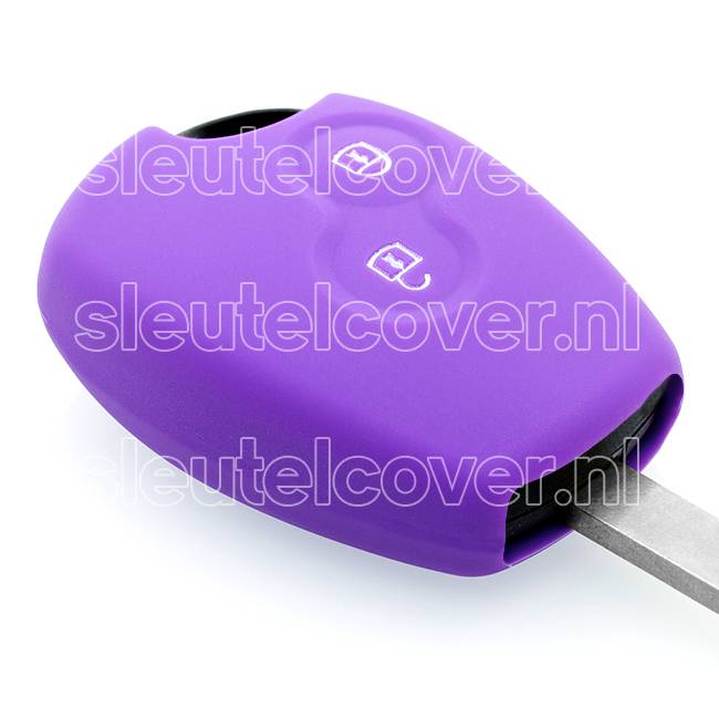 Autosleutel Hoesje geschikt voor Dacia - SleutelCover - Silicone Autosleutel Cover - Sleutelhoesje Paars