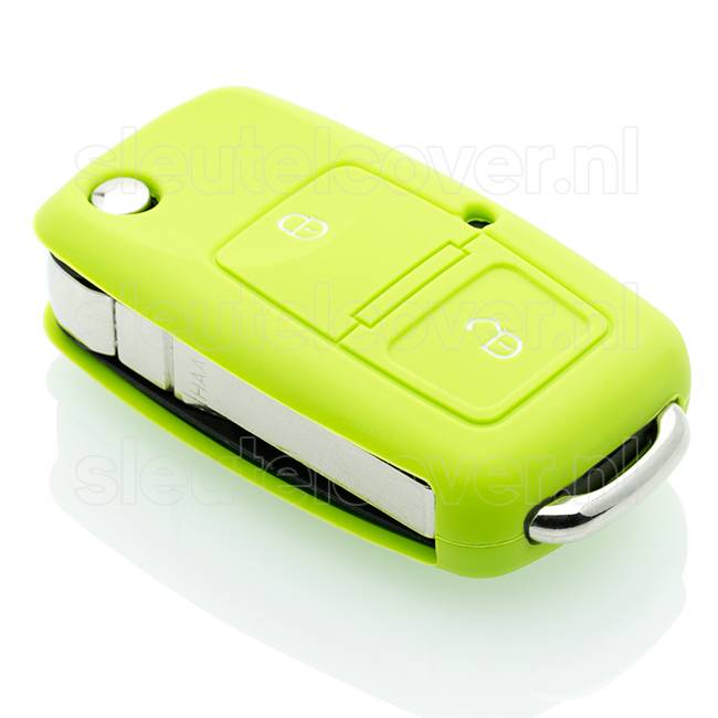 Autosleutel Hoesje geschikt voor Seat - SleutelCover - Silicone Autosleutel Cover - Sleutelhoesje Lime groen