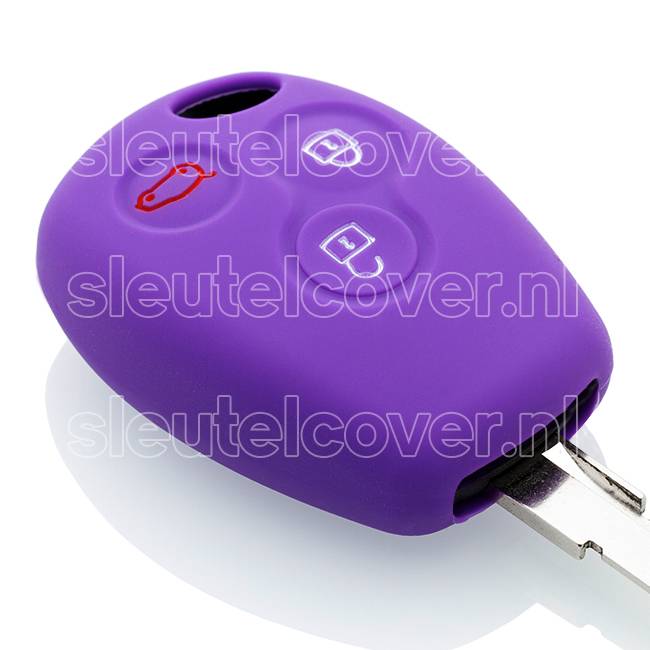 Autosleutel Hoesje geschikt voor Dacia - SleutelCover - Silicone Autosleutel Cover - Sleutelhoesje Paars