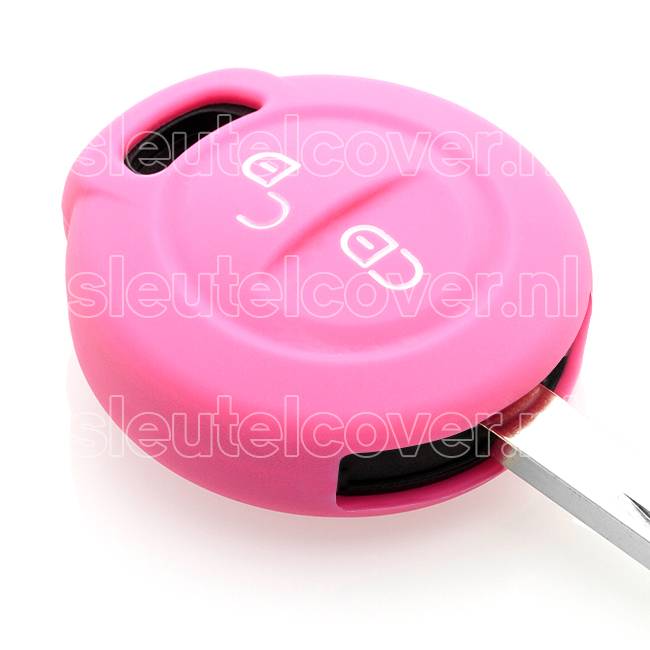 Autosleutel Hoesje geschikt voor Mitsubishi - SleutelCover - Silicone Autosleutel Cover - Sleutelhoesje Roze